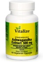 Vitalize - Extrato de Ashwagandha Melhora a Energia □ Superb Cortisol Manager □ Vegan □ Suplemento dietético 60 Cápsulas de Ashwagandha