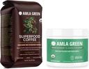 Amla Verde Organic Ground Superfood Café, médio assado Gourmet Café e 20X concentrado Original Amla Power 30 Serving