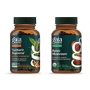 Gaia Herbs Turmeric Supreme Força Extra - 60 Vegan líquido Phyto-Capsules & Reishi Cogumelo - Sistema imunológico & Suporta saúde do coração - 40 Vegan líquido Phyto-Capsules (2 Pack)