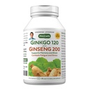 ANDREW LESSMAN Ginkgo 120 Plus Ginseng 200mg - 30 Cápsulas - Mistura de Extrato Padrão para Suportar Cérebro, Memória e Função Cognitiva. Adaptogen, combate o estresse e a fadiga. Sem aditivos