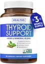 Suporte da tireóide com iodo - 180 Cápsulas (Não-GMO) Melhorar a sua energia - Ashwagandha Root, Zinco, Selênio, Complexo de Vitamina B12 - Suplemento de Saúde da tireóide para mulheres e para homens - fornecimento de 90 dias