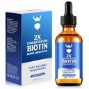 Óleo de crescimento de barba - óleo de biotina de concentração 2X para homens (2 onças) - óleo de barba de homens naturais com óleo de Argan, óleo de Jojoba e vitamina, amaciador de crescimento de barba, hidratante (Sandalwood)