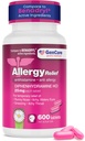 GenCare - Alergia Relief Medicine - Anti-histamínico Difenidramina 25mg (600 comprimidos por garrafa) Value Pack - Alivio para Itchy Eyes, Snizzing, Runny Nariz