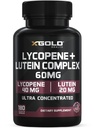 Licopeno + Lutein 60mg Suplemento . Saúde e visão dos olhos Suporte . Antioxidante para olhos saudáveis e pele . Não-GMO, Glúten grátis . 180 Cápsulas vegetarianas .