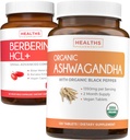Economize $4 (11% Off) - Comprar Organic Ashwagandha & Berberine HCL+ - Synergy Duo - Berberine (60 cápsulas) - Organic Ashwagandha Root Powder 1350mg Servir (120 comprimidos) Ajuda Adrenal Natural