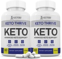 (2 Pack) Keto Thrive Keto ACV Pills 1275MG Keto Support Blend Capsule Alternativa para Keto ACV Gummies Formulado com Apple Cider Vinagre Extra Virgin Olive Oil Pó Folha de Chá Verde 120 Cápsulas