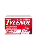 Tylenol Reliever e Redutor de Febre, Comprimidos revestidos redondos, 500 mg comprimidos de alívio da dor de acetaminofeno para dor de cabeça, dor de dente e artrite menor, 24 ct