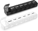 Organizador de pílulas pequenas 2 vezes por dia, 2 Pack 7 Day Caixa de pílulas 1 vez por dia, Organizador de Vitamina Noite Dia amigável, Container de caixa de pílulas da AM semanal