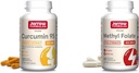 Fórmulas Jarrow Curcumina 95 500mg e folato de metilo 400mcg Antioxidante e Apoio à Saúde Cardiovascular Suplemento Alimentar Bundle, 120 e 60 Cápsulas Veggie