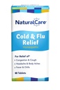 NaturalCare Cold & Flu Relief, Comprimidos homeopáticos, 60ct Pode fornecer apoio através de congestão, tosse, dor de cabeça, garganta ferida, nariz escorrendo, dores de corpo, febre, calafrios