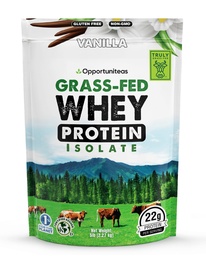 Opportuniteas Grass Fed Vanilla Whey Protein Isolate Powder - 22g de pó de proteína sem adoçantes artificiais, vacas sem hormônios, não OGM - 5lb