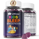 Kids Sleep Gummies - Magnésio Glicinate Gummies, Melatonina Free Sleep Aid - Magnésio, Cálcio, D3, B6, L Theanina - Kid Melatonina Alternativa para o sono descansado (Pacote de 2)