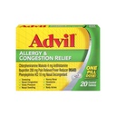 Comprimidos de Alergia Advil e Relívio de Congestão, Relíveres de Dor, Redução de Febre e Alívio de Alergia com Ibuprofeno, HCl de fenilefrina e Maleato de Clorfeniramina 4 mg - 20 Comprimidos Revestidos
