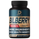 10in1 Bilberry Extract for Eyes Supplement for 3 Meses - Equivalente 9260mg with Grape Seed, Cenoura, Elderberry, Eyebright, Quercetin & More Herbs - Não-GMO, Gluten Free - 90 Cápsulas Vegan