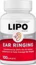 Lipo-Flavonóide Plus Alívio de Acufeno - Médico-Recomendado para Orelhas Ringing - Complexo Bioflavonóide de Limão com Vitaminas C, B1, B2, B6, B12, e Cálcio - 100 Caplets