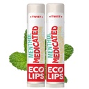 Eco Lips Certified Organic Lip Balm for Cold Sores & Fever Blisters com mentol, Tea Tree e Lemon Balm 2 pacote por Eco Lips 100% Natural. Feito nos EUA
