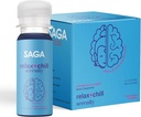 SAGA Organic Relaxation Shots □ Contém Adaptogens & Mushrooms - Mane & Kava do leão □ Alta biodisponibilidade e rápido onset □ Elevate Mood & Reduzir Fadiga □ Strawberry Pepino 2 onças shots (12-Pack)