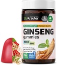 BIO KRAUTER Panax Ginseng Gummies - 1500 mg de força - 60 contagem - Chewable Red Ginseng Supplement - gomas de apoio imune - Vegan, Baseada em pectina, Não-GMO