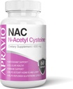 Suplemento NAC (N-Acetil Cysteine) 600 mg, Suporte Antioxidante, Suporte Imune, Rim e Saúde do Fígado, 60 Cápsulas