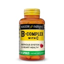 MASON NATURAL B-Complexo com Vitamina C – Sistema Nervoso e Apoio à Saúde do Coração – 100 Cápsulas