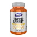 NOW Foods Sports, Sustained Energy Energy Production* Mental Alertness* Mantained Release Cafeína com B Vitaminas 90 Veg Cápsulas