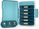 Organizador de comprimidos por semana 3X por dia, caixa de pílulas de 7 dias 3 vezes, portátil para viagem caso de pílulas para pílulas / Vitamina / óleo de peixe / medicamentos / suplementos (3x7 azul)