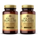 Solgar Folato 666 mcg DFE (Ácido Fólico 400 mcg) - 250 Comprimidos, Pacote de 2 - Apoio pré-natal - Não-GMO, Vegan, Sem glúten, Leite Livre, Kosher - 500 Total de serviços