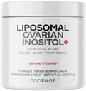 Codificação Lipossômico Ovariano Inositol Pó - Myo-Inositol & D-Chiro-Inositol 40:1 Mistura, Folato 5-MTHF, CoQ10, Romã e Amora Selvagem - 2-Mês de Fornecimento - Misturado sabor Berry - Não-GMO, 60 Servings