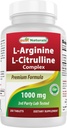 Melhores naturais L-Arginina L-Citrulina Complexo Comprimidos, 250 Contagem