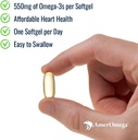 AmerOmega Trigliceride Omega-3 óleo de peixe para apoio à saúde do coração - Wild-Caught Alaskan Walleye Pollock - americano-fonte, americano-feito - não-GMO, sem glúten e leite-livre - 60 Softgels