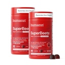 humanN SuperBeets Heart Gummies - Beterraba Gummy com apoio energético saudável do coração, Extrato de semente de uva e Beetroot Powder, Açúcar grátis - Romã sabor Berry, 120 contagem