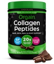 Órgão Hidrolisado Colágeno Peptídeos Pó para Mulheres e Homens, Chocolate, 20g Colágeno de grama - Cabelo, Pele, unhas, & Suplemento de suporte conjunto, Paleo & Keto, Não-GMO, Tipo I e III, 1lb