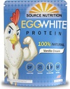 TradeKing 1 lb de proteína branca de ovo em pó por nutrição fonte - 25 Grams Protein, construir músculo magro, leite grátis - creme de baunilha