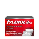 Tylenol 8 horas acetaminofeno 650 mg Extended Release Caplets, Design Bi-Layer de ação rápida, alívio rápido e duradouro da dor para músculo, articulação, dor nas costas e artrite, redutor de febre, 100 contagem