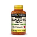 MASON NATURAL Flaxseed Oil 1000mg – Omega 3-6-9 Softgels para a saúde do coração – Frio-Pressed suplemento de ervas inteiras – sem glúten, não-GMO, 100 Softgels