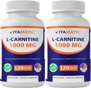 Fumarato de L-Carnitina Vitamatic 1000 mg - 120 Cápsulas Vegetais (2 frascos)