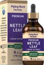 Piping Rock Nettle Leaf Extract □ 4 Fl Oz Premium Líquido □ Tintura Botânica Herbal Certified Drops Alcohol Free Urtica Dioica
