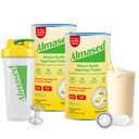 Almased Replacement Shakes for Weight Loss - Protein Powder - Starter Kit (Flavor de baunilha de amêndoa, 2 latas de 17,6 onças + Shaker Bottle + Scoop)