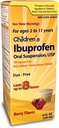 Ibuprofeno oral de Taro para crianças 100 mg por 5 mL, 4 Fl Oz, alívio da dor e redutor da febre para idades de 2-11 anos, sem tingimento, sabor Berry
