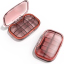 Caixa de pílulas de viagem de 6 compartimentos, caixa de pílulas do organizador de pílulas, caixa de pílulas pequena para bolsa de bolso, caixa de vitaminas portátil diária medicina, caixa de óleo de peixe, caixa de suplemento (laranja)