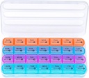 Zoksi Monthly Pill Organizer 28 Dia 1 vez por dia, grande 4 semanas de caixa de pílulas Organizador, pó-prova de um mês caso de pílula, medicina de viagem Organizador Monthly, recipiente portátil de pílulas para vitaminas e remédios