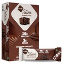 NuGo Slim chocolate escuro Brownie Crunch, 16g Protein Bar, Gluten Free, Non-GMO, Kosher, Keto Friendly, Low Carb, 12 contagem