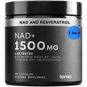 Toniiq NAD+ Suplemento 1500mg - Suplemento NAD ultra de alta resistência com Ingredientes Clinicamente Estudados com RiaGev-WSTM patenteado, Resveratrol e Niacin - 60 Cápsulas