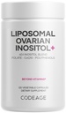 Codeage Liposomal Ovarian Inositol+ Suplemento - Myo-Inositol & D-Chiro-Inositol 40:1 Mistura, Folato 5-MTHF, CoQ10, Romã e Amora Selvagem, Entrega Liposomal, Não-GMO, Gluten-Free - 120 Cápsulas