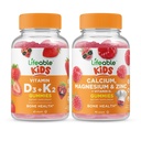 Vitamina D3 viva + Vitamina K2 Crianças + Magnésio de cálcio e zinco Crianças, chicletes Bundle - Grande degustação, Suplemento de vitamina, Sem glúten, GMO livre, chiclete mastigável