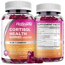 Suplementos de cortisol para mulheres homens, chicletes de cortisol com Ashwagandha, Magnésio, L-Teanina, Fosfatidilserina, B6 para Detox de cortisol, Relaxamento, Dormir, Foco, Livre de açúcar, Vegan, 120