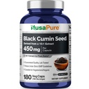 NusaPure Full Spectrum Black Cumin Seed 10:1 Extract, 450 mg Equivalente a 4,500mg 180 Veggie Powder Caps Non-GMO, Vegan Non-Oily