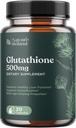 Pílulas de clareamento da pele da glutationa para homens e mulheres - Puro suplemento de GSH 500 mg com extrato natural de cardo de leite Silymarin - Apoio antioxidante ALA - Boost Imune System by Nature Bound