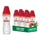 Suco de aloé vera (aroma de maçã) com pedaços maiores polpa de aloé pura (6 embalagens) Suco à base de plantas grande para hidratação e contém grande polpa de aloé. É saudável para adultos e crianças