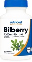 Nutricost Bilberry Cápsulas 1200mg Equivalente (90 Cápsulas Vegetarianas) - Gluten Free e Non-GMO